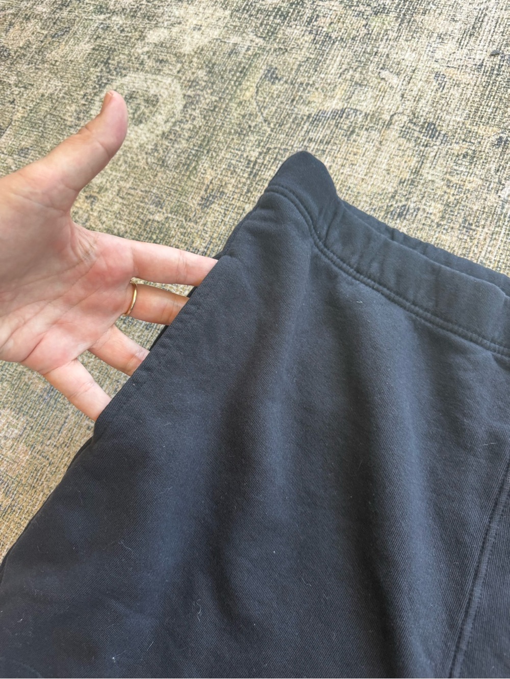 NWT MATE the Label 100% Organic Cotton Black Sweat Shorts Fleece Lounge XL - Picture 2 of 6